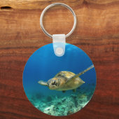 Zee schildpad onderwater sleutelhanger (Voorkant)