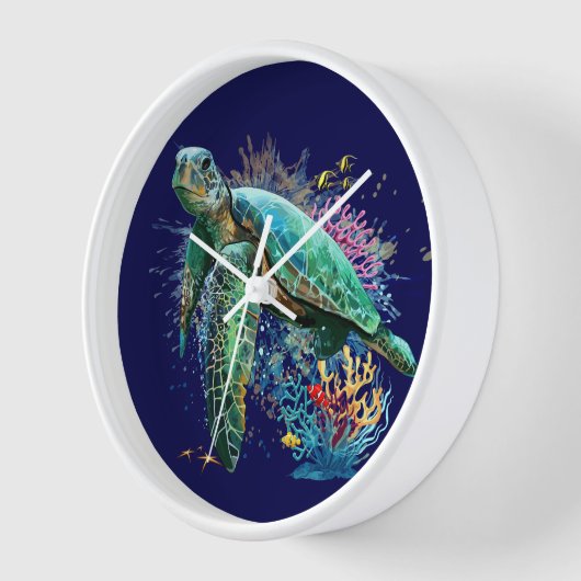 Zee schildpad onderwater waterverf Stijl (Hoek)