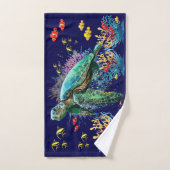 Zee schildpad onderwater waterverf Stijl Bad Handdoek (Handdoek)