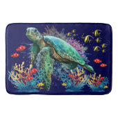 Zee schildpad onderwater waterverf Stijl Badmat (Voorkant)