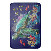 Zee schildpad onderwater waterverf Stijl Badmat (Voorkant Verticaal)