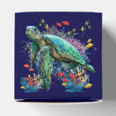 Zee schildpad onderwater waterverf Stijl Bedankdoosjes (Bovenkant)