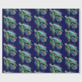 Zee schildpad onderwater waterverf Stijl Cadeaupapier (Vlak)