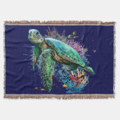 Zee schildpad onderwater waterverf Stijl Deken (Voorkant)