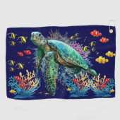 Zee schildpad onderwater waterverf Stijl Golfhanddoek (Horizontaal)