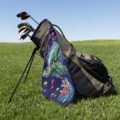 Zee schildpad onderwater waterverf Stijl Golfhanddoek (Groen)