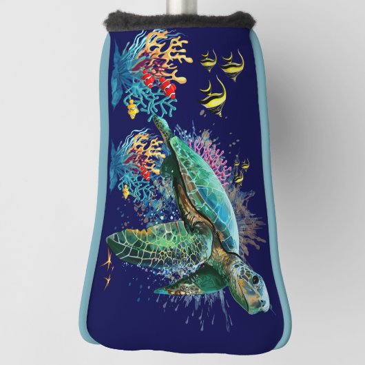 Zee schildpad onderwater waterverf Stijl Golfheadcover (Draai 90)