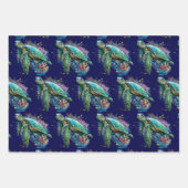 Zee schildpad onderwater waterverf Stijl Inpakpapier Vel (Voorkant 3)