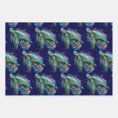 Zee schildpad onderwater waterverf Stijl Inpakpapier Vel (Voorkant)