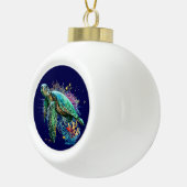 Zee schildpad onderwater waterverf Stijl Keramische Bal Ornament (Rechts)