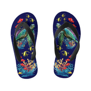Zee schildpad onderwater waterverf Stijl Kinder Teenslippers