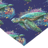 Zee schildpad onderwater waterverf Stijl Korte Tafelloper (Hoek)