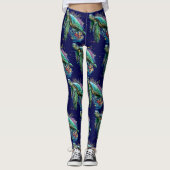 Zee schildpad onderwater waterverf Stijl Leggings (Voorkant)