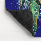 Zee schildpad onderwater waterverf Stijl Muismat (Hoek)