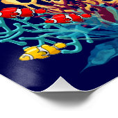 Zee schildpad onderwater waterverf Stijl Perfect Poster (Hoek)