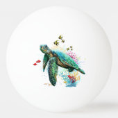 Zee schildpad onderwater waterverf Stijl Pingpongbal (Voorkant)