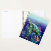 Zee schildpad onderwater waterverf Stijl Planner (Display)