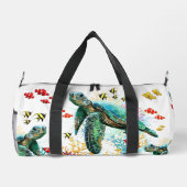 Zee schildpad onderwater waterverf Stijl Plunjezak (Achterkant)