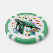 Zee schildpad onderwater waterverf Stijl Poker Chips (Enkel)