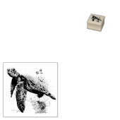 Zee schildpad onderwater waterverf Stijl Rubberstempel (Gestempeld)