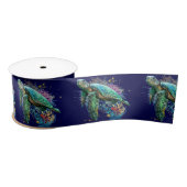 Zee schildpad onderwater waterverf Stijl Satijnen Lint (Spoel)