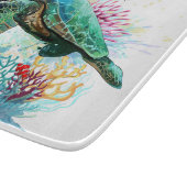 Zee schildpad onderwater waterverf Stijl Snijplank (Hoek)