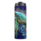 Zee schildpad onderwater waterverf Stijl Thermosbeker (Voorkant)