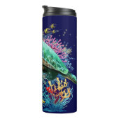 Zee schildpad onderwater waterverf Stijl Thermosbeker (Geroteerd rechts)