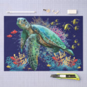 Zee schildpad onderwater waterverf Stijl Tissuepapier (Craft)