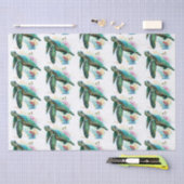 Zee schildpad onderwater waterverf Stijl Tissuepapier (Craft)