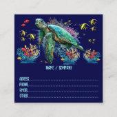 Zee schildpad onderwater waterverf Stijl Vierkante Visitekaartje (Voorkant)