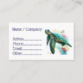 Zee schildpad onderwater waterverf Stijl Visitekaartje (Voorkant)