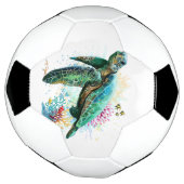 Zee schildpad onderwater waterverf Stijl Voetbal (Gedraaid)