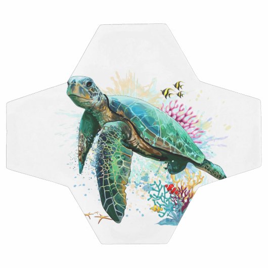 Zee schildpad onderwater waterverf Stijl Voetbal (Enkel)