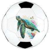 Zee schildpad onderwater waterverf Stijl Voetbal (Voorkant)