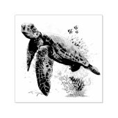 Zee schildpad onderwater waterverf Stijl Zelfinktende Stempel (Design)