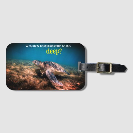 Zee schildpad ontspannen onder water bagagelabel (Voorkant (horizontaal))