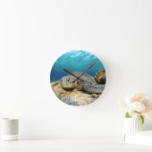 Zee schildpad ontspannend onder water in de tropis ronde klok (Huis)