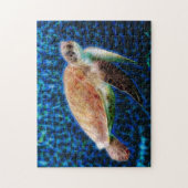 Zee schildpad op blauwe achtergrond Honu Legpuzzel (Verticaal)