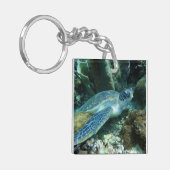 Zee Schildpad op de zeebodem Foto Sleutelhanger (Voorkant Links)