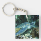 Zee Schildpad op de zeebodem Foto Sleutelhanger (Voorkant)