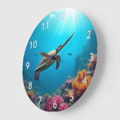 Zee schildpad op een koraalrif grote klok (Hoek)