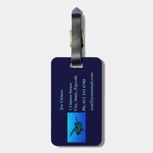 Zee schildpad op Great Barrier Reef Bagagelabel (Achterkant verticaal)