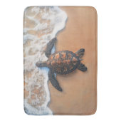 Zee schildpad op het strand badmat (Voorkant Verticaal)