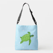 Zee schildpad op lichtblauwe achtergrond crossbody tas (Achterkant)