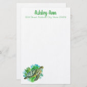 Zee schildpad op maat briefpapier (Voorkant / Achterkant)