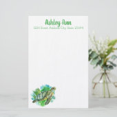 Zee schildpad op maat briefpapier (Staand voorkant)