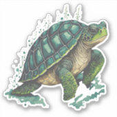 Zee Schildpad op maat gemaakte vinyl sticker (Voorkant)