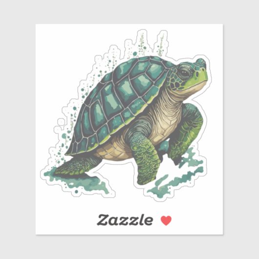 Zee Schildpad op maat gemaakte vinyl sticker (Vel)