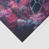 Zee Schildpad Paarse Koraal Reef Decoupage Tissuepapier (Detail)